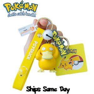 Officially Licensed Psyduck Pokémon Bell Lanyard 2 in 1 Keychain - BRAND NEW
